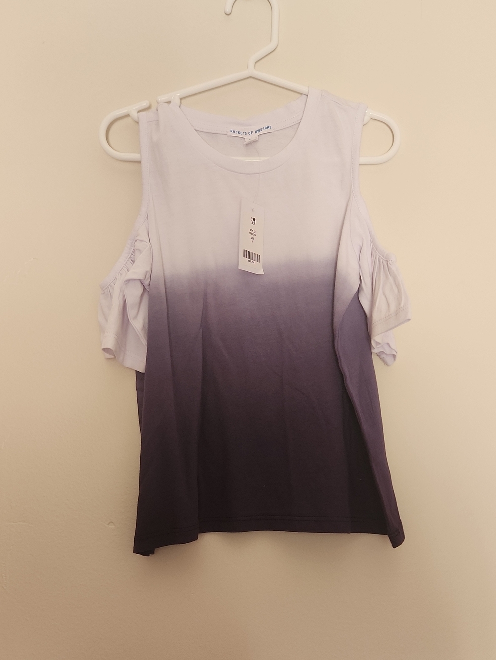 Sleeveless Cold-Shoulder Ombre Top - Purple Fade